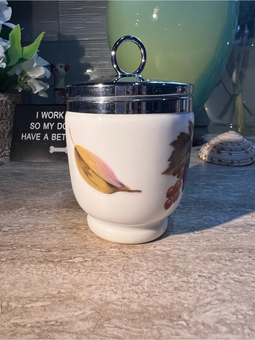 Royal Worcester Egg Coddler Jar with Chrome Lid